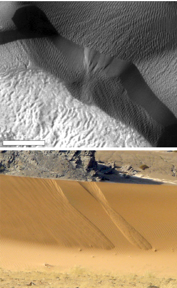 Mars Wind May Cause Sand Avalanches